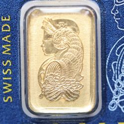 1 Gram Bars, PAMP 999.9 pure, Each carded in Assay Certificate