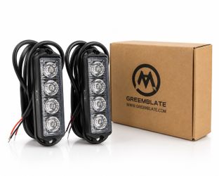 Greemblate 4-LED Strobe Grille Lights Pair