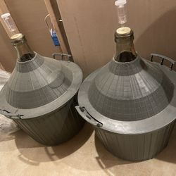(2) 14 Gallon/54 Liter Glass Demijohn