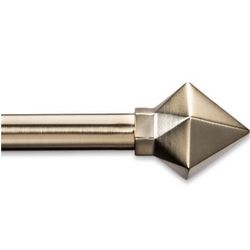 28"-48" Faceted Pyramid Drapery Cafe Rod Ball Brass - Room Essentials