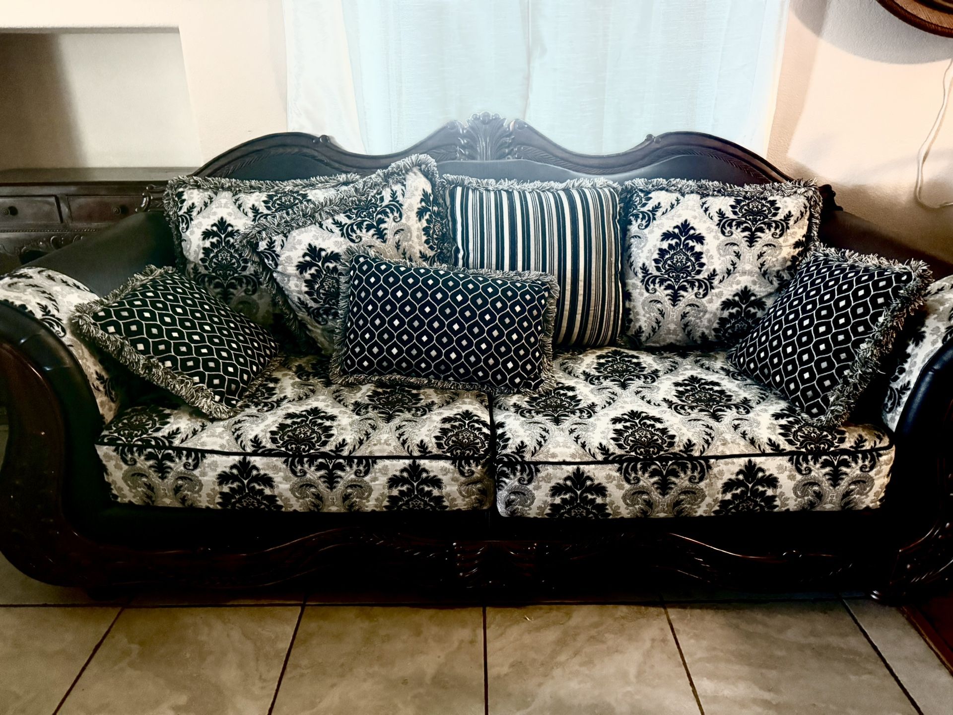 Victorian-Style Sofa & Loveseat Set