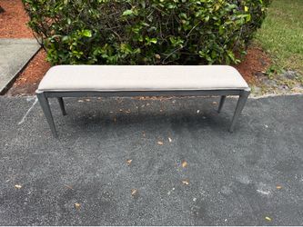 Modern Gray Upholstered Entryway / Bedroom Bench