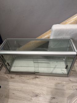 Showcase Aluminum Frame Glass Display Modern Jewelry Retail Toys Collectibles with Slide Door . Asking $199 obo