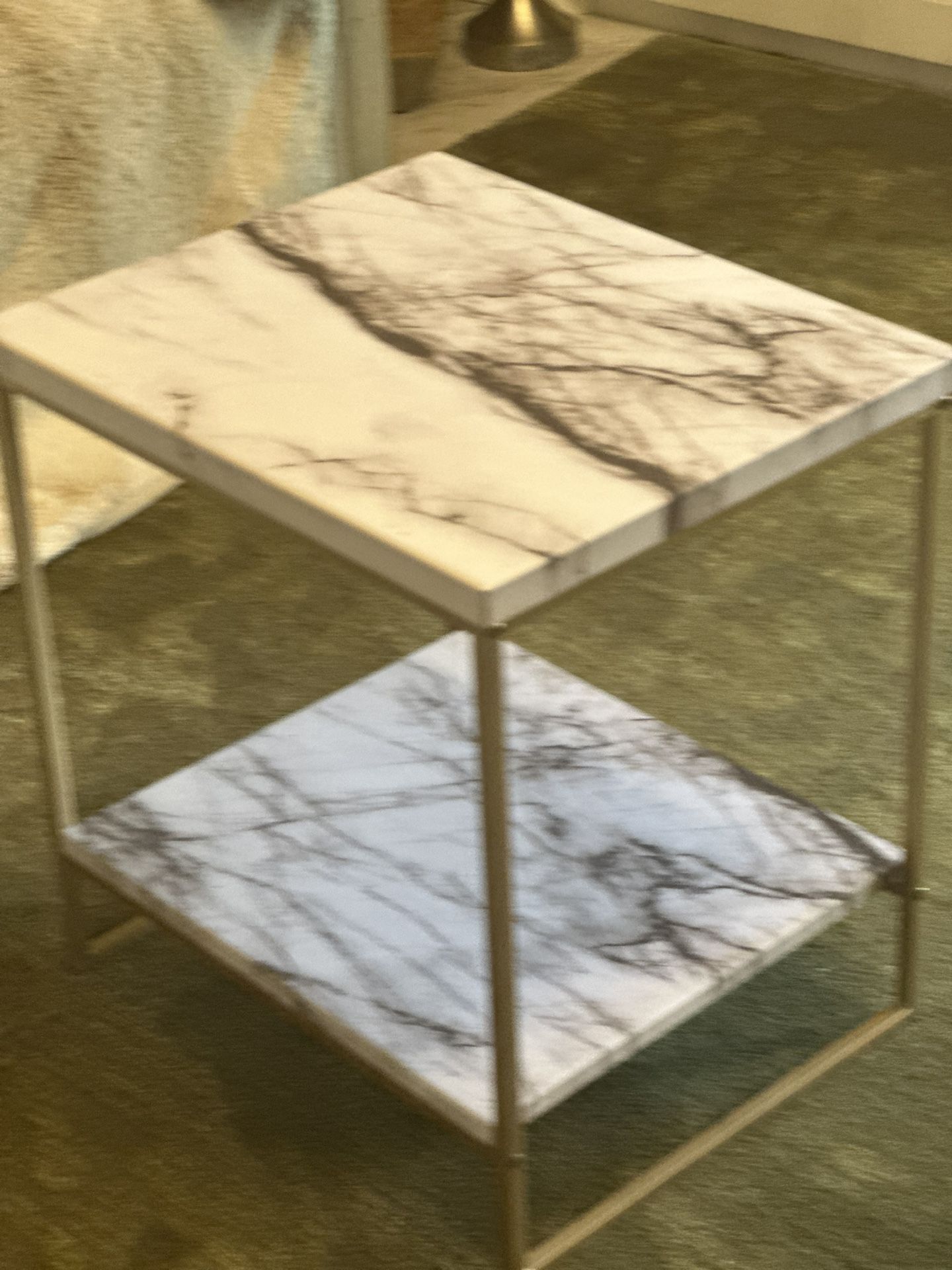 Faux Modern Marble End Tables X2