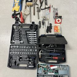 Large Mixed Tool Lot – Wrenches, Sockets, Screwdrivers, Fasteners, & More