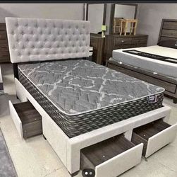 GREY STORAGE BED ( 4 Drawers) - FAST DELIVERY!!! 🚚 