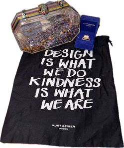 Kurt Geiger Clutch Crossbody Bag & Ring New