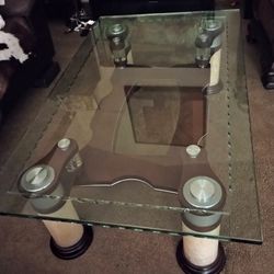 Glass top coffee table