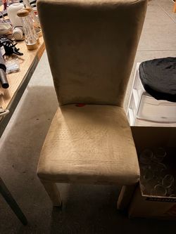 High back suede chair