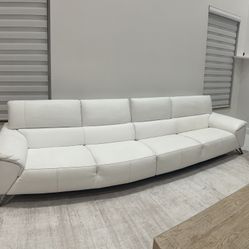 White Leather Large Couch
