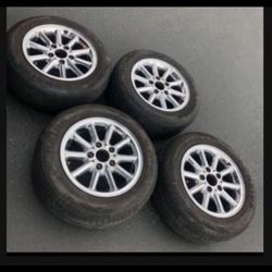 4 —— 195/65r15 5x120 5x4.72 Stock Bmw E30 C Class Chrome Wheels Rims Tires!!!!!