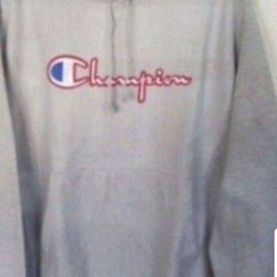CHAMPION REVERSE WEAVE LIMITED EDITION MEN'S THICK HEAVYWEIGHT HOODIE SWEATER SIZE LARGE GRAY CHAMPION RED/WHITE STITCHING BRAND NEW WITH TAGS .