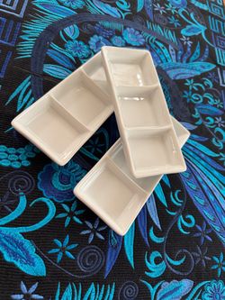 Asian Triple Dipping Sauce Plates
