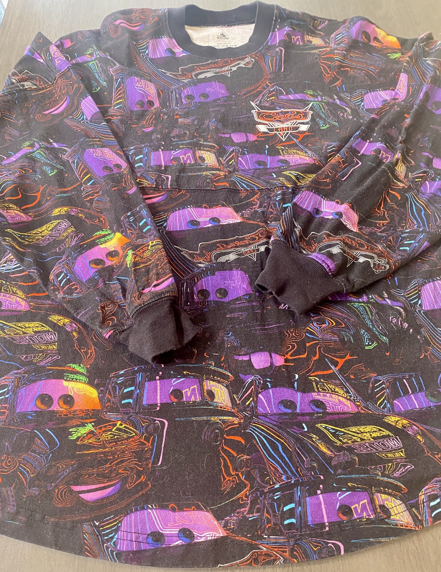 DISNEY CALIFORNIA ADVENTURE PARK CARS LAND NEON LIGHTS SPIRIT JERSEY SHIRT