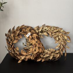2 Gold Leaf Wreaths 22”
