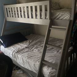 Gray Bunk Bed Top twin, bottom full twin Cash Only 