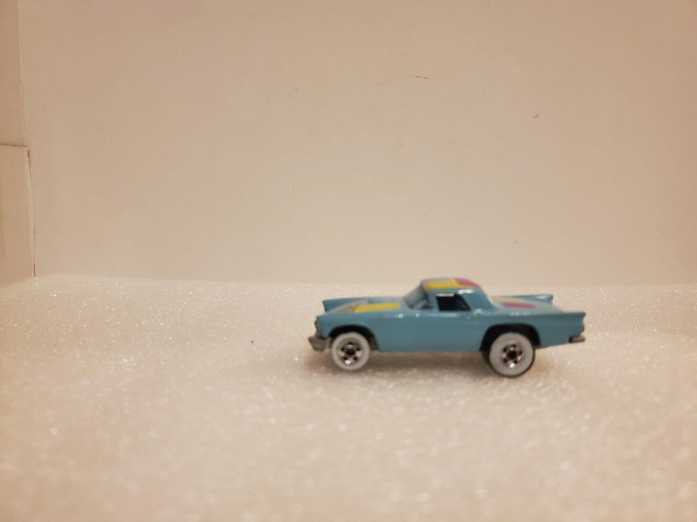 Vintage 1977 Hot Wheels 57 Ford T-Bird Thunderbird Aqua with White Wall Tires