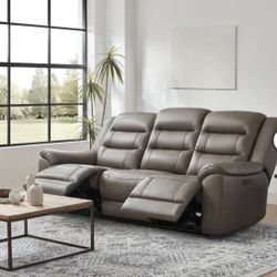 Mason Power Reclining Leather Sofa from Costco – Like New, USB & Power Headrests
