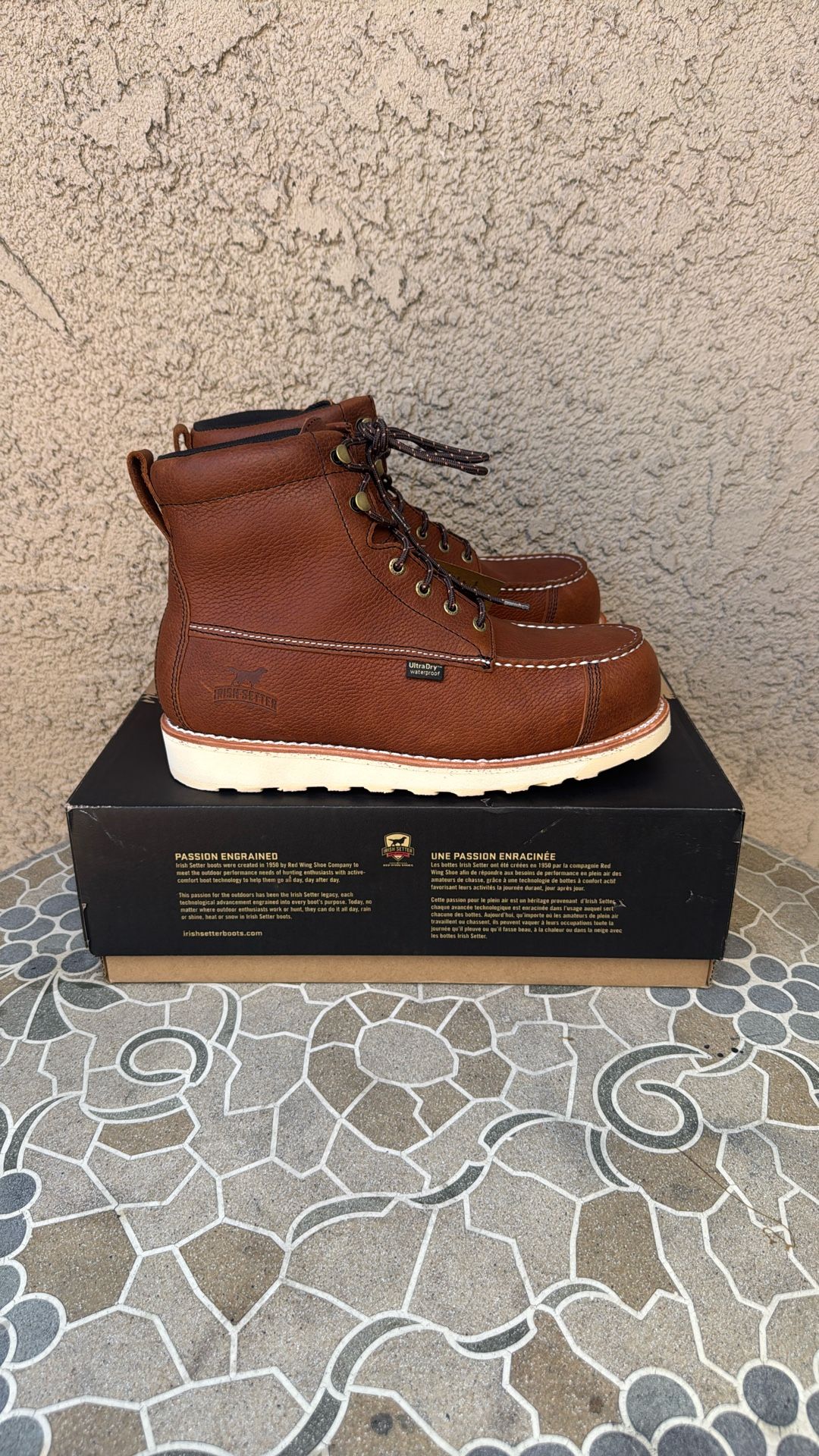 WORK BOOTS IRISH SETTER SAFETY TOE WATERPROOF SIZE AVAILABLE 8-9-9.5-10.5 MENS