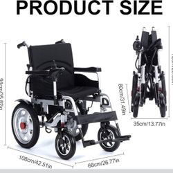 Electric Wheelchairs for Adults,Electric Wheelchair Lightweight Foldable,2x250W Motor Power Wheelchairs,All Terrain Motorized Wheelchair for Seniors,1