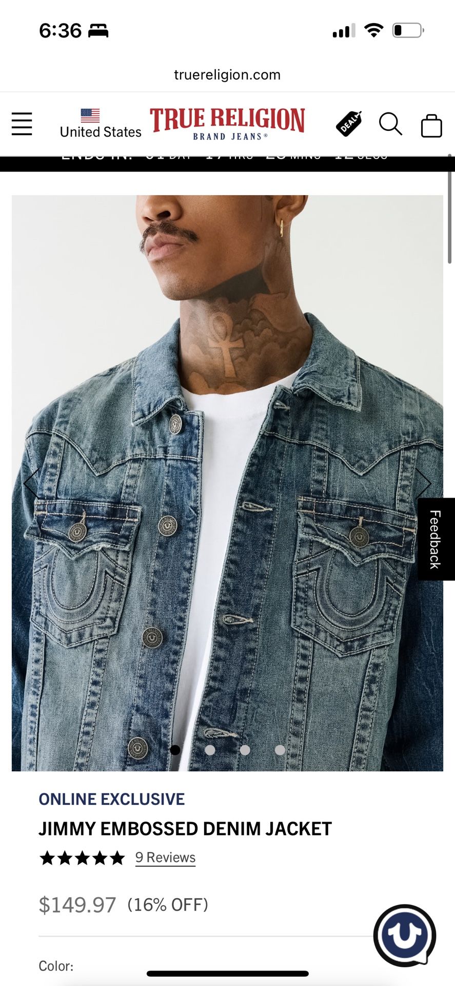 True Religion Jacket Size Large For $100 