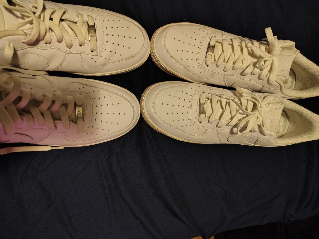 Two Pair Of Size 14 Mens Nike Air Force Ones