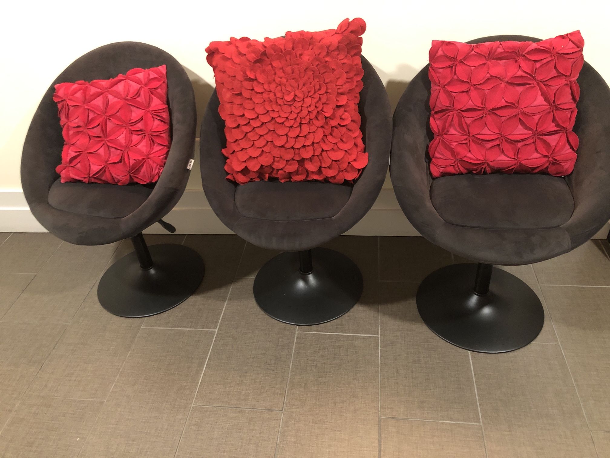 Modern Retro Swivel Chair set of 3