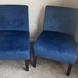 Two beautiful blue chairs for living room or bedroom .