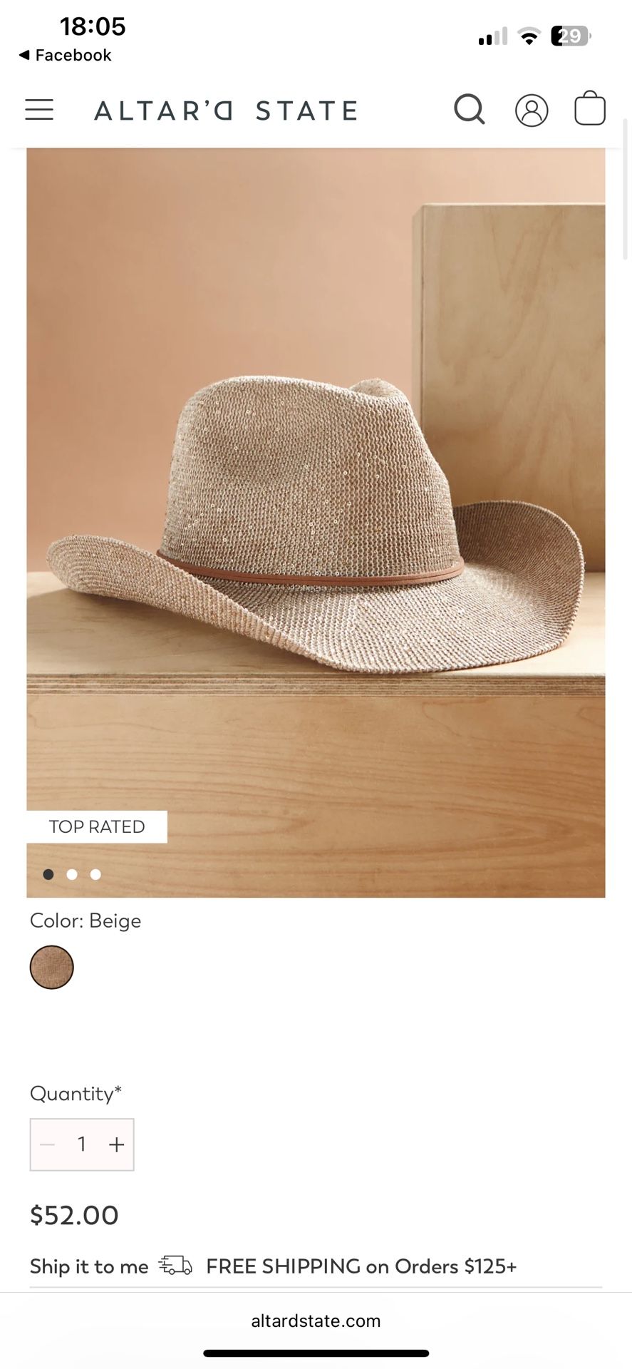 Altar’d State Beige Hat