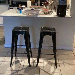 2 Metal Stools - 30 Inch