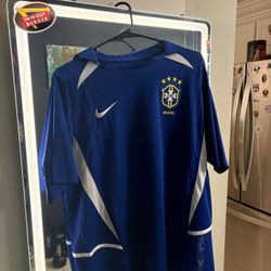 Brazil 2002 Away Jersey – Blue Nike Shirt – Size 2XL