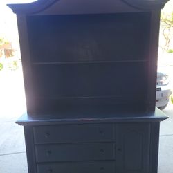 Black 3 Drawer Bookshelf Dresser With Swing Cabinet 