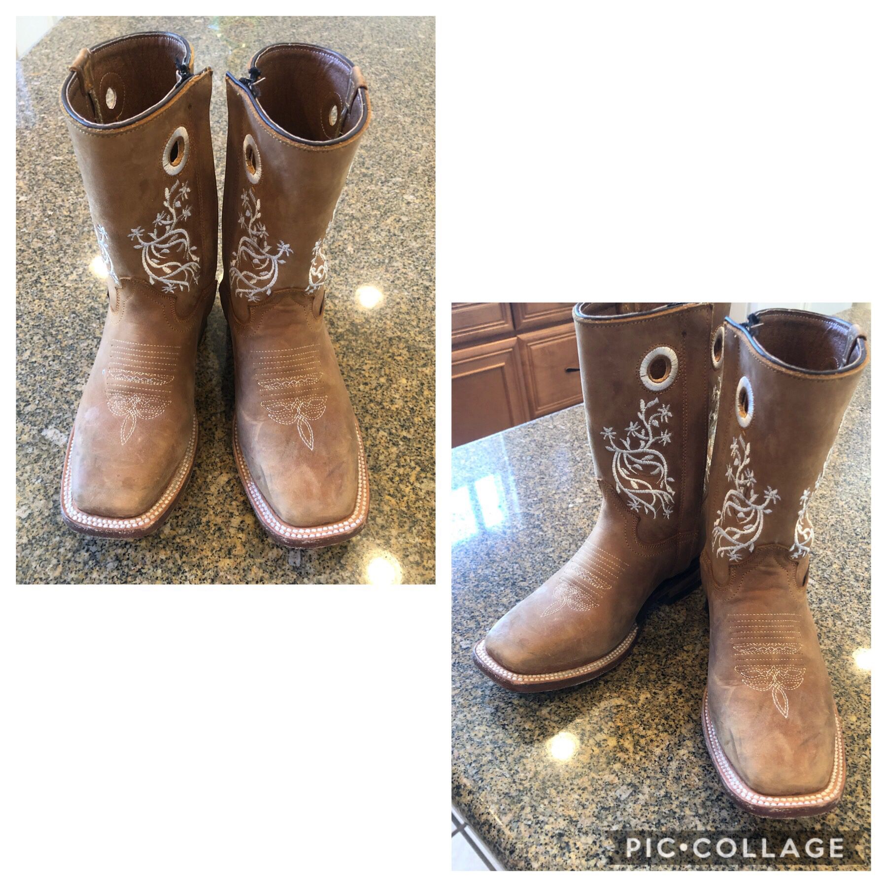 Little girl Cowboy leather boots