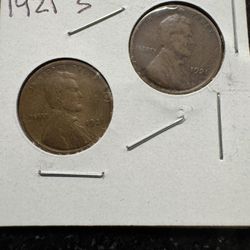 LINCOLN WHEATBACK CENTS 1921 & S Mints