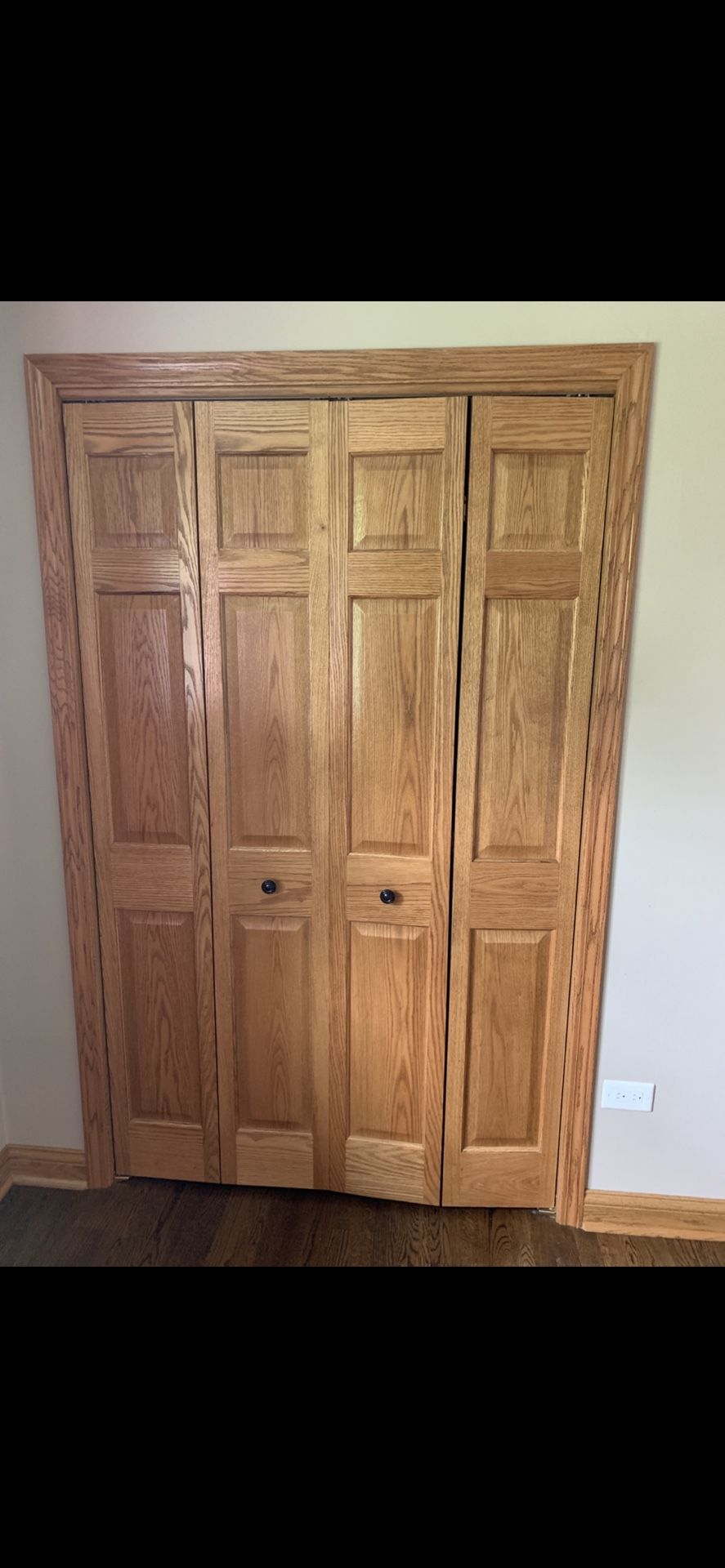 Solid Oak Closet doors come with frame size 48x80