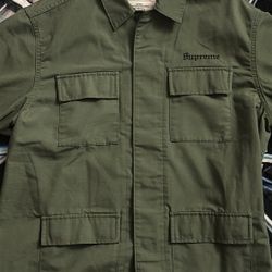 Supreme Green Long Sleeve Collared Shirt