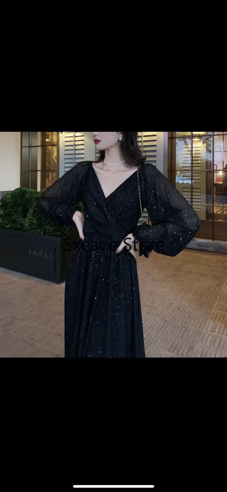 Black Glittery Dress