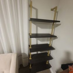 Black And Gold Wood Shelve