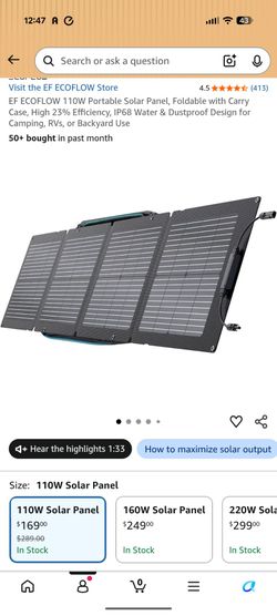 Ecoflow 110w solar panel