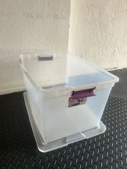 66 qt Clear Plastic Storage Container with Lid