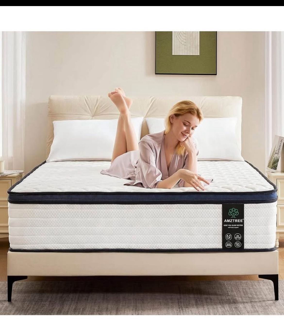 King Mattress 12 Inch King Size Mattress - Memory Foam & Pocket Coils Springs, Pressure Relief, Medi