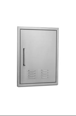 New in the box Single Outdoor Kitchen Door 17 W × 23" H, Stainless Steel Vented Access Door w/Right Swing,Flush Mount for Outdoor Kitchen and BBQ Isla