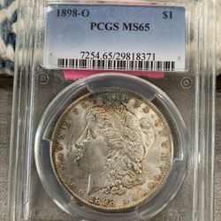 1898 O Morgan Silver Dollar Ms65