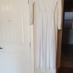 White Gown Dress XXS Petite With Tag On It ,New