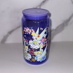 tinkerbell glass can cup 160z