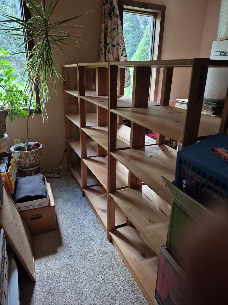 Solid Wood Five Shelf Bookcases