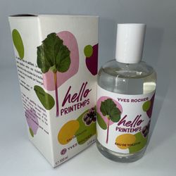 NEW Vintage Hello Printemps Yves Rocher Eau De Toilette EDT 100ml 3.3 Oz Perfume  Perfect condition bottle and box. Juicy rhubarb and the zesty note o