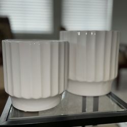 Ceramic Pot with Stand Set of Two