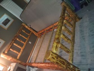 Log bed frame