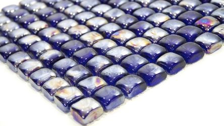 Pool Tile Cobalt Blue Iridescent Glass Cube Mosaic GORGEOUS 